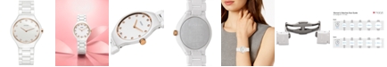 Rado Women's Swiss True Thinline Diamond-Accent White High-Tech Ceramic Bracelet Watch 30mm